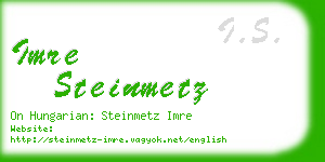 imre steinmetz business card